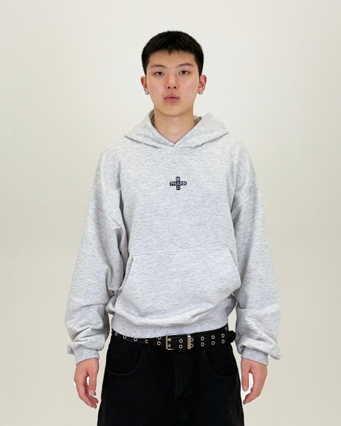 HOODIE 001 WHITE MELANGE