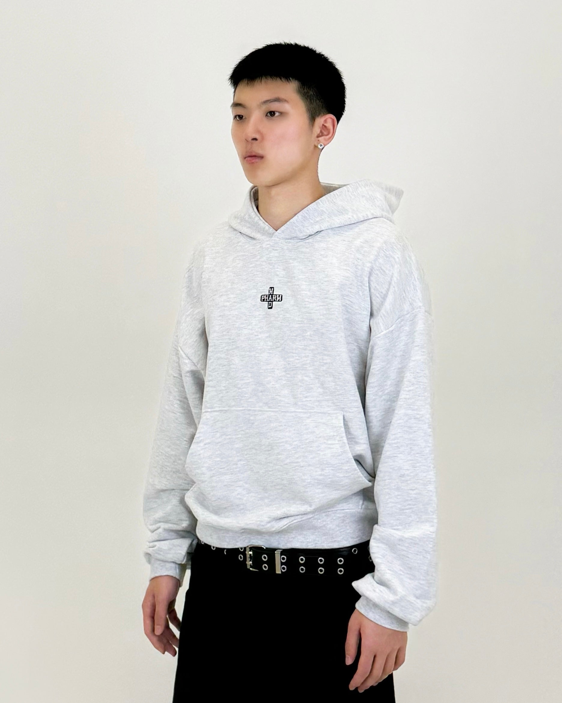 HOODIE 001 WHITE MELANGE