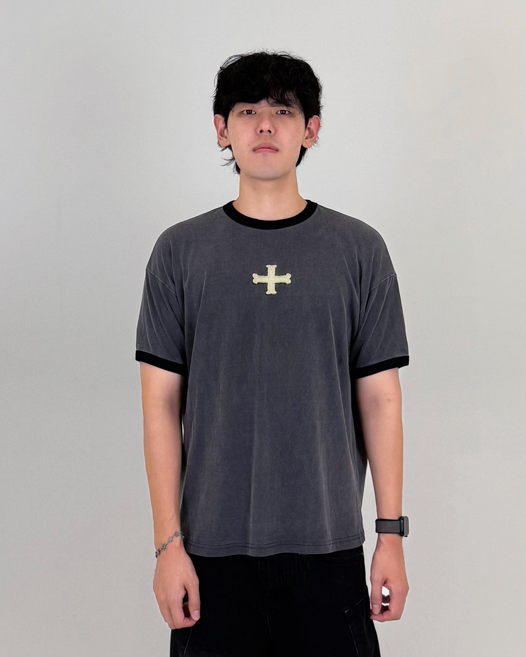 RINGER T-SHIRT 001 BLACK