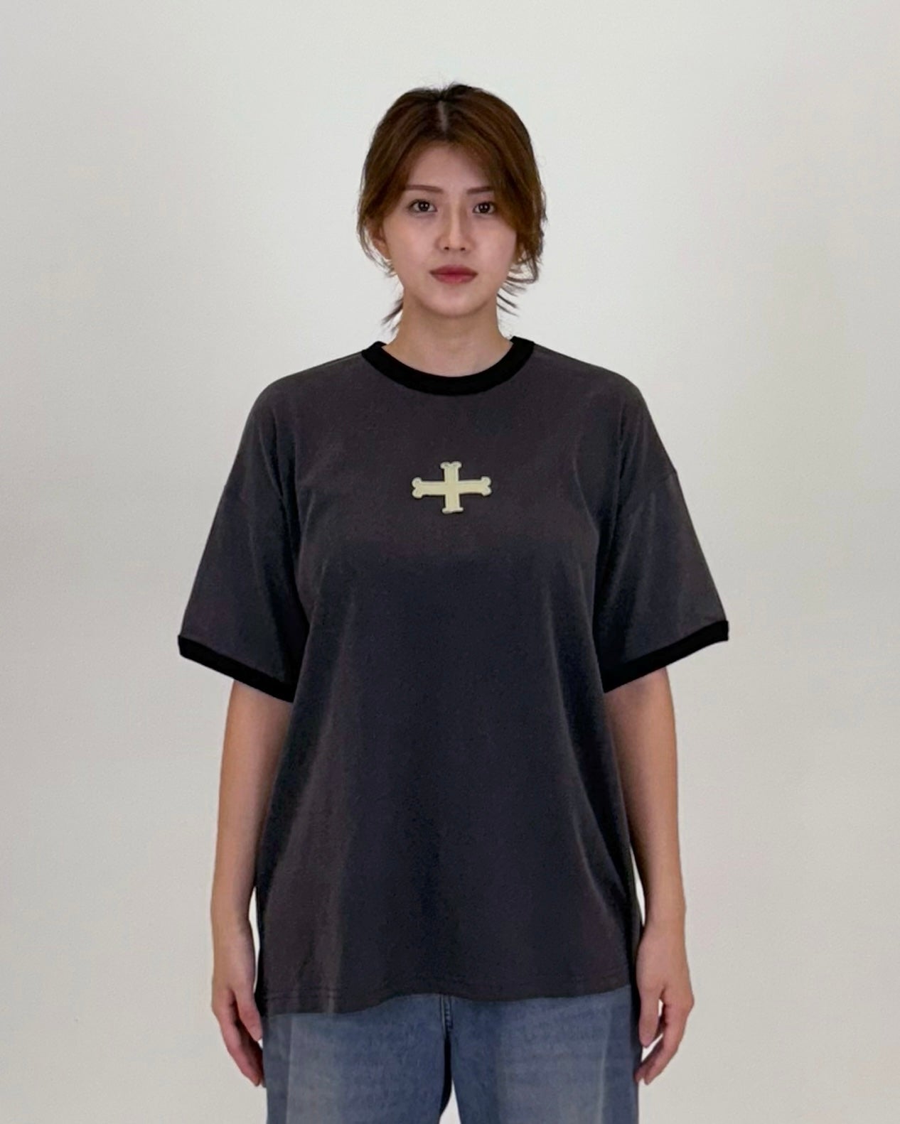 RINGER T-SHIRT 001 BLACK
