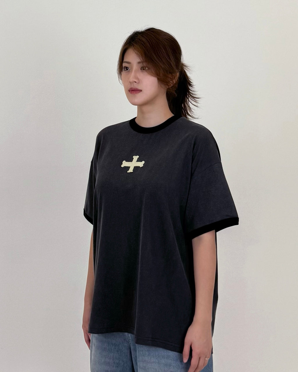 RINGER T-SHIRT 001 BLACK