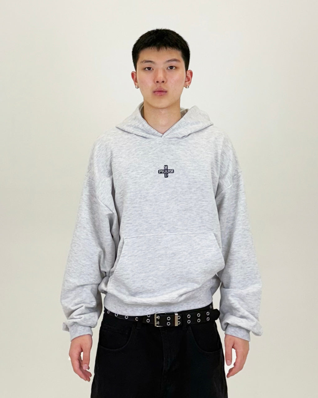 HOODIE 001 WHITE MELANGE